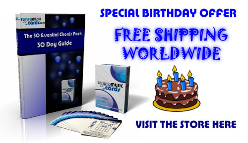 Guitar Flash Cards with free shipping worldwide